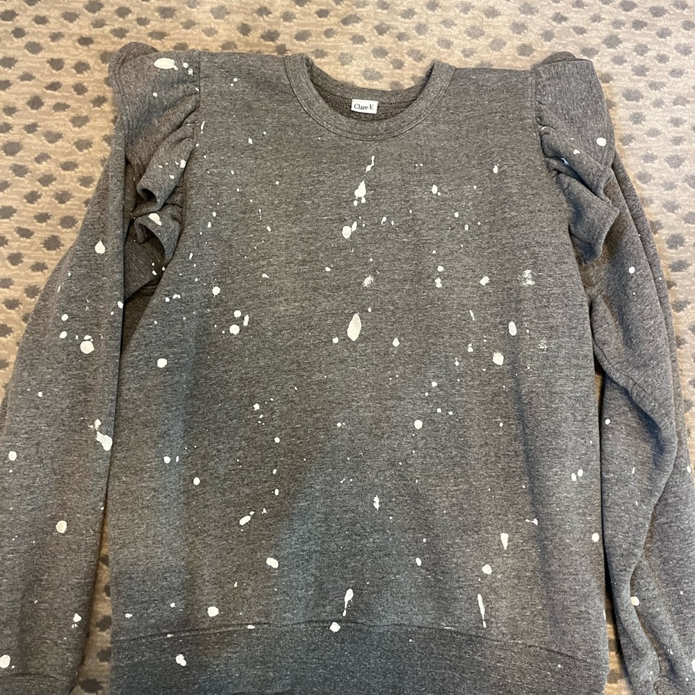 Clare V. Gray Splatter Sweatshirt